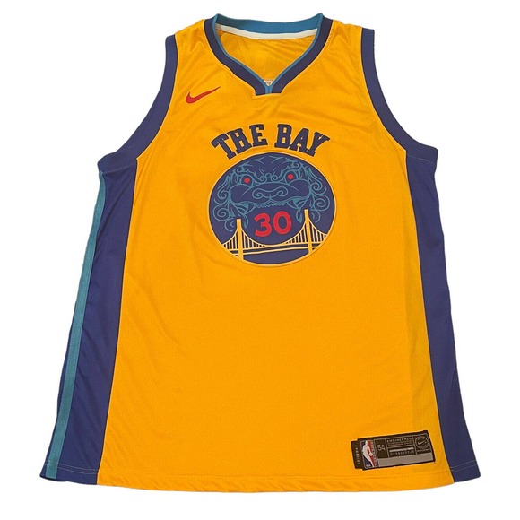 STEPHEN CURRY Golden State Warriors The Bay Nike Swingman City Edition Jersey 54